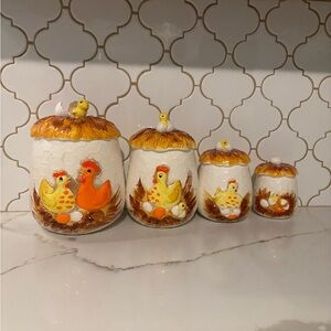 Vintage 1976 Sears & Roebuck Chicken Little Canister set of 4 Sold as set ONLY